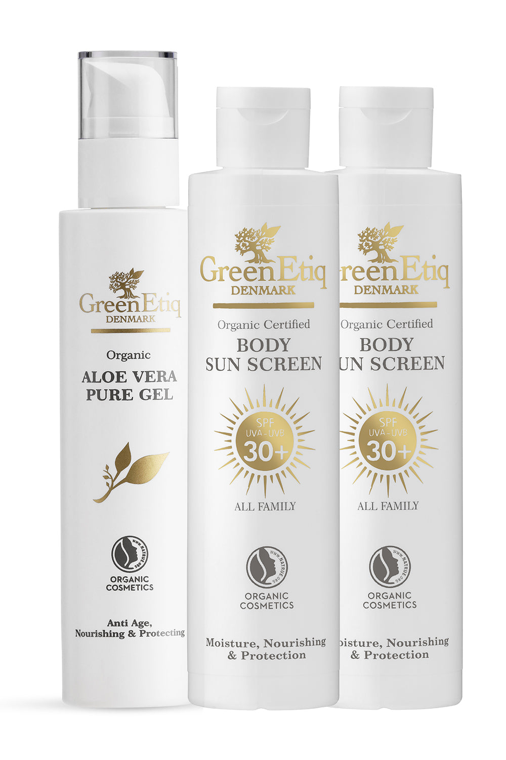 Solpakke 4: 2 x Body Lotion SPF30 All Family + 1 x AloeVera Gel
