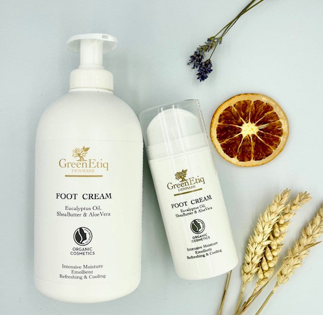 Foot cream, Organic certified & 100% vegan, with SheaButter, Eucalyptus, Olive & AloeVera etc., 500ml